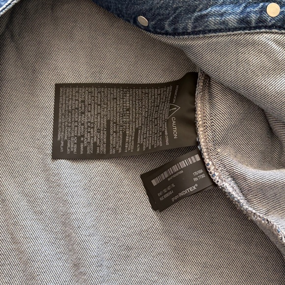 Zara  Ruffled Denim shirt blouse/ Jacket 3/4 sleeves nwt - Picture 8 of 12